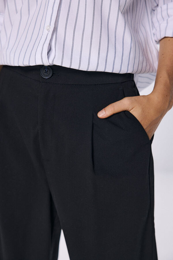 Springfield Pantalón negro pinzas negro