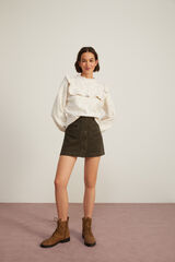 Springfield Jumper with embroidery and ruffles grey