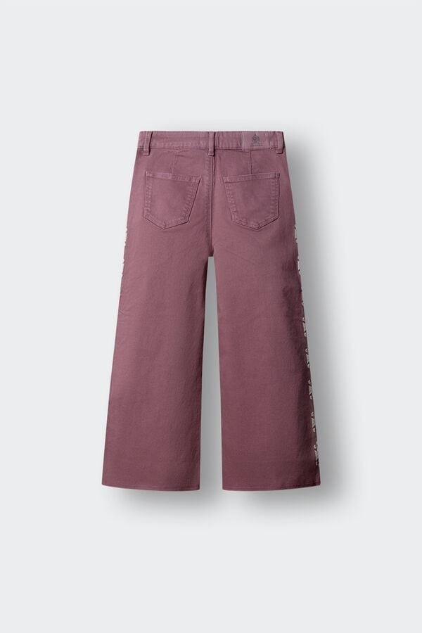 Springfield Kids Devojčice &scaron;iroke keper pantalone sa bočnim vezom Roze