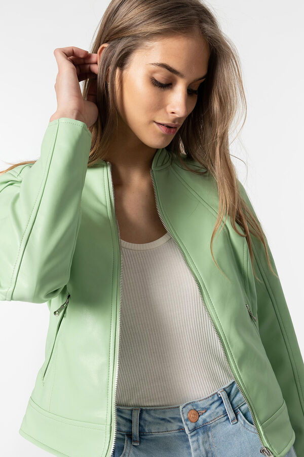 Springfield Faux leather jacket green water