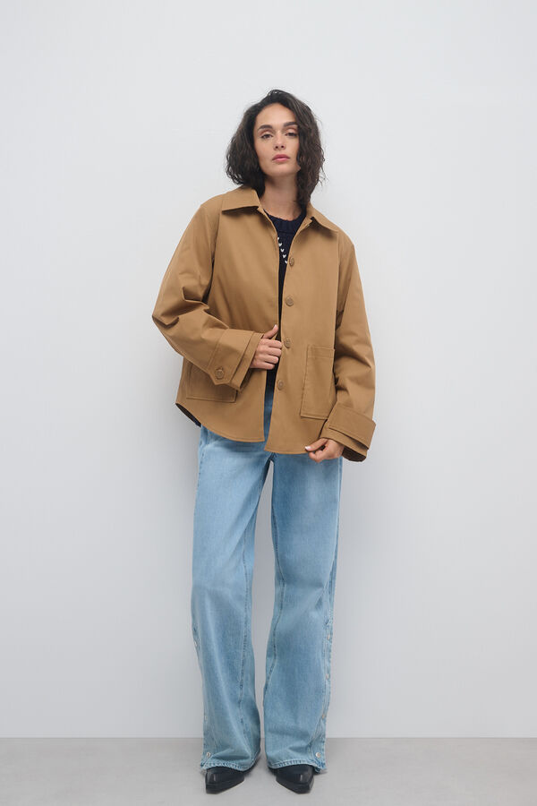 Only Short parka with pockets nude