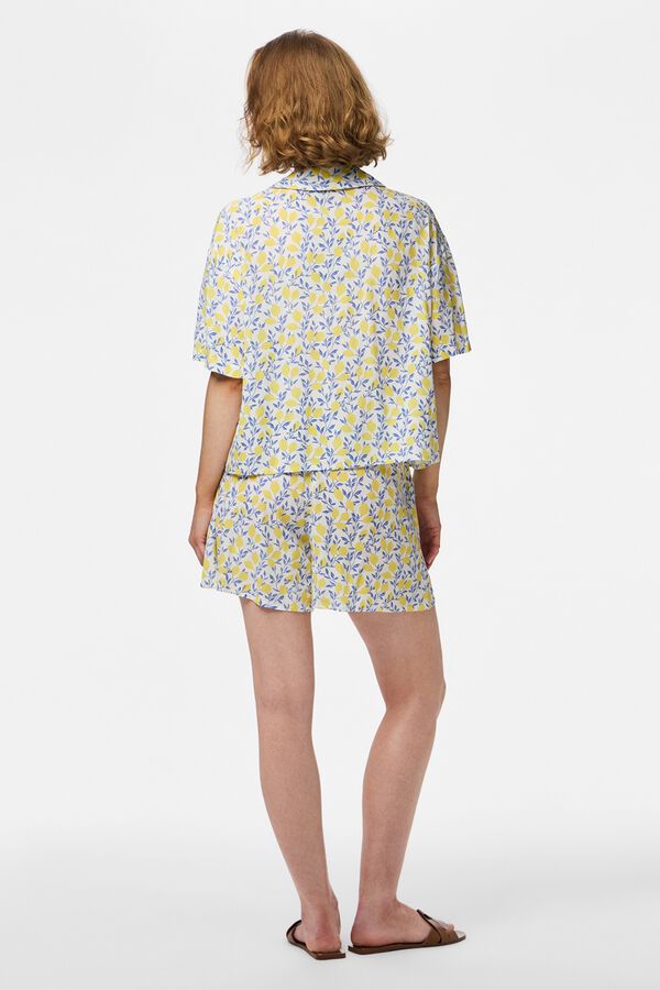 Pieces Short fluido estampado blanco