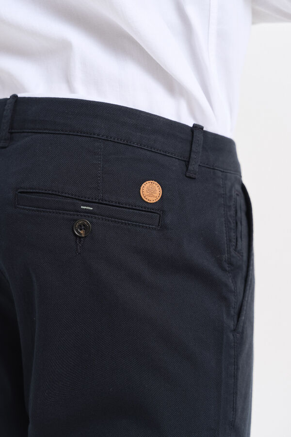 Springfield Pantalon chino couleur comfort slim fit bleu