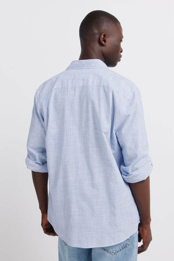Springfield Lightweight micro striped shirt blue