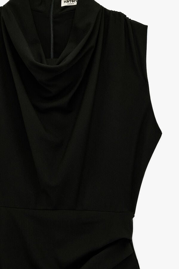 Koton Vestido mini asim&eacute;trico negro