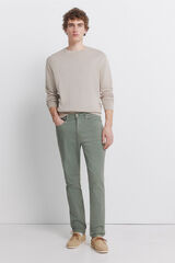 Springfield 5-pocket washed slim fit trousers green