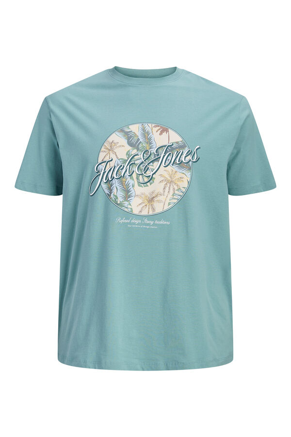 Jack & Jones PLUS Printed cotton T-shirt blue
