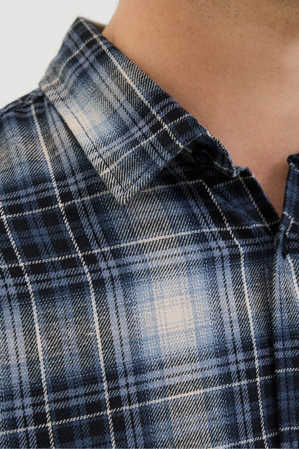 JJ REBEL Camisa regular fit cuadros azul