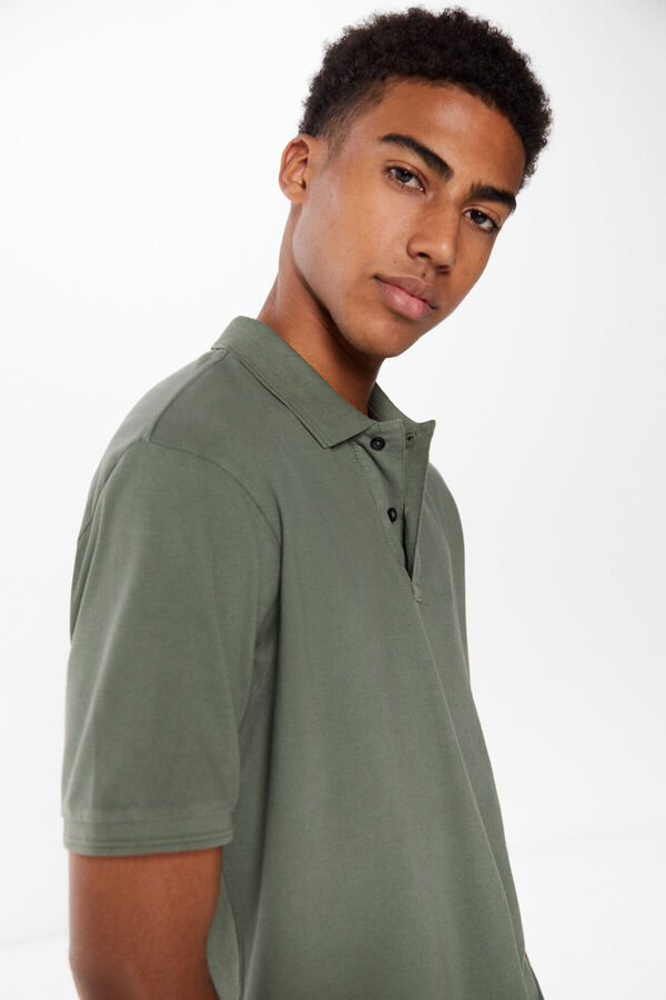 Springfield Special washed piqué polo shirt green