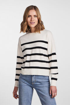 Pieces Striped round neck jumper