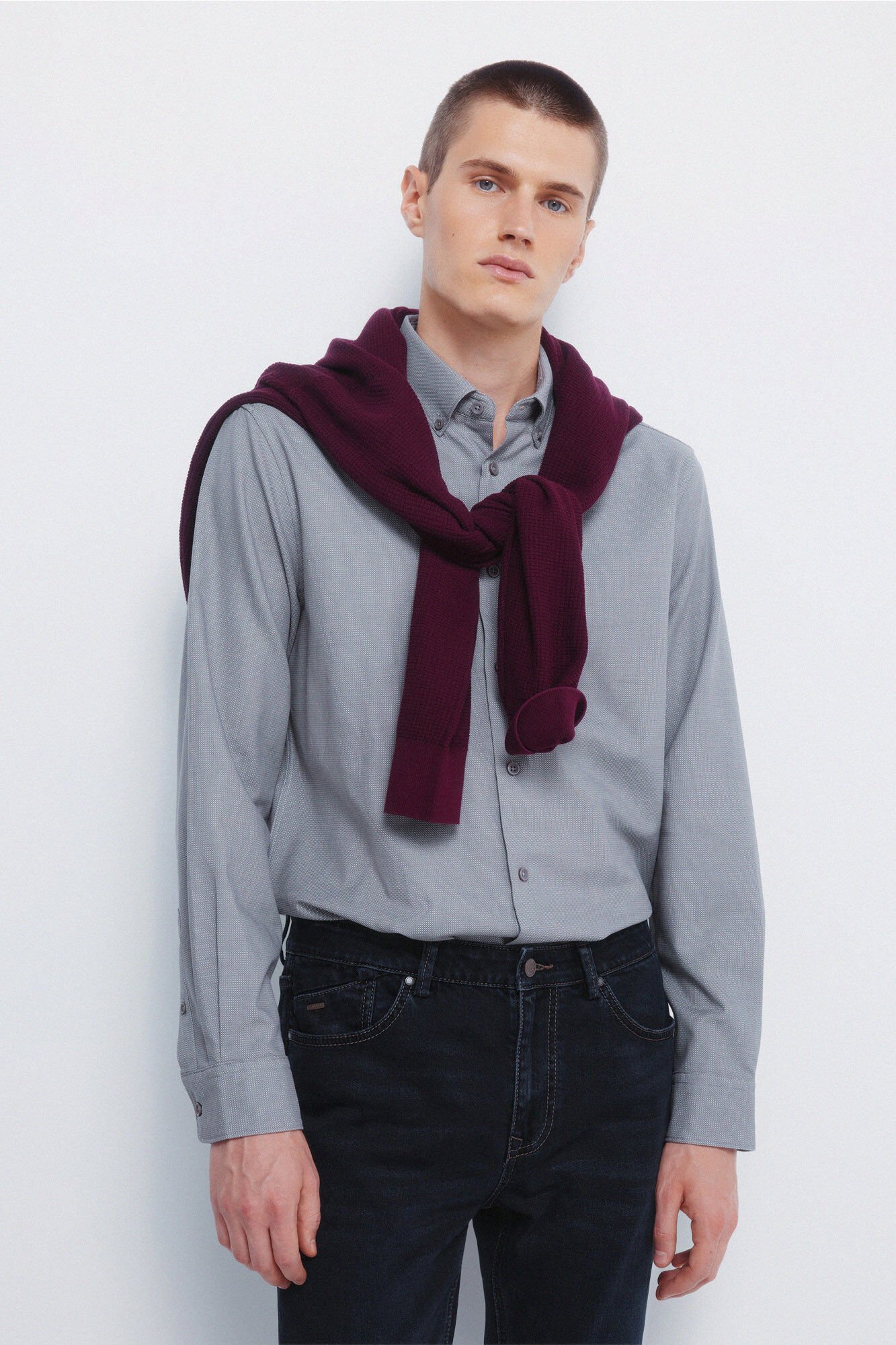 Springfield Two-tone structured dress shirt