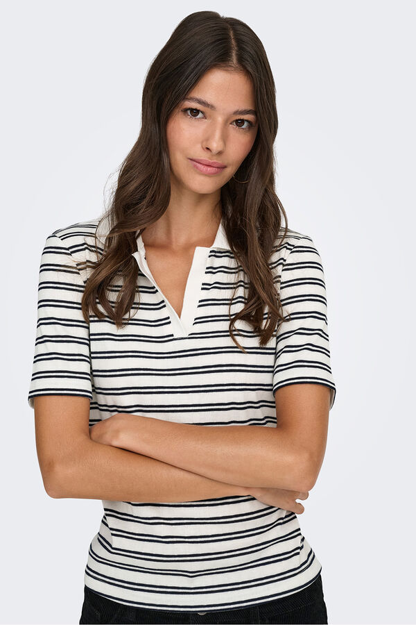 JDY Short sleeve polo shirt white