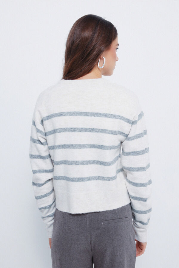 Springfield Cardigan botones cuello redondo beige