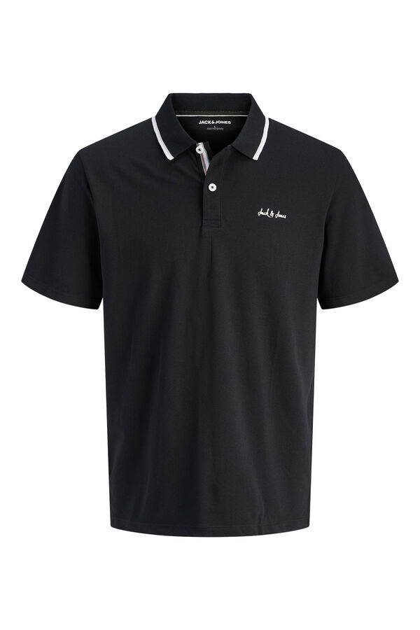 Jack & Jones Polo em piqu&eacute; com logo preto