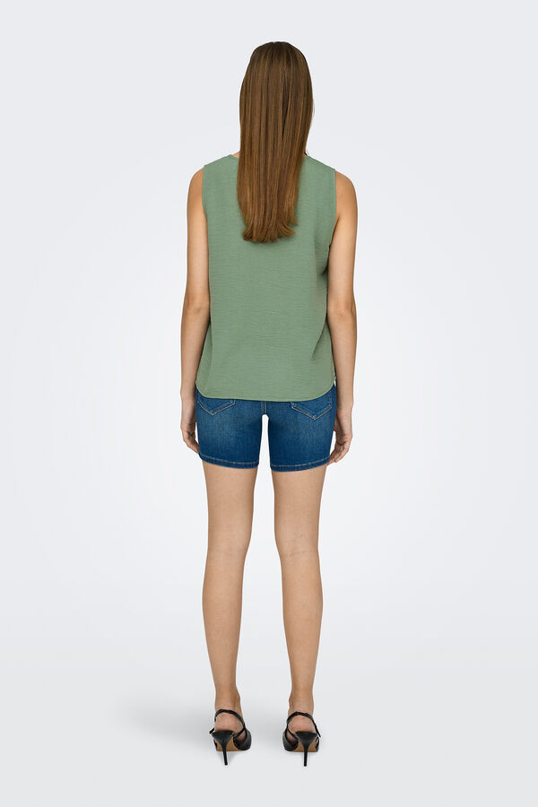 JDY sleeves blouse with front pleat green