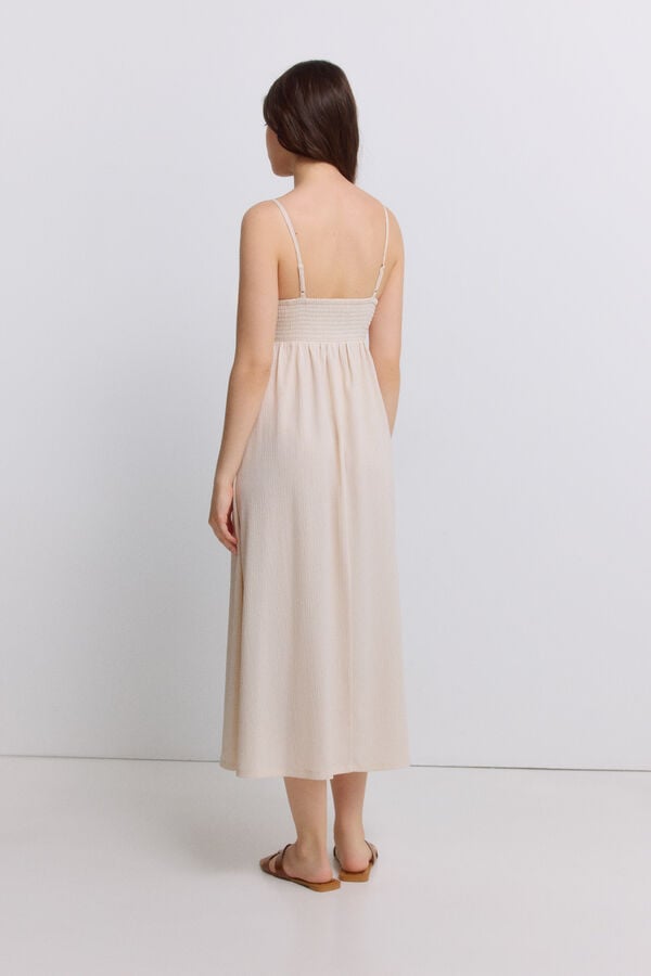 Springfield Crochet midi dress brown