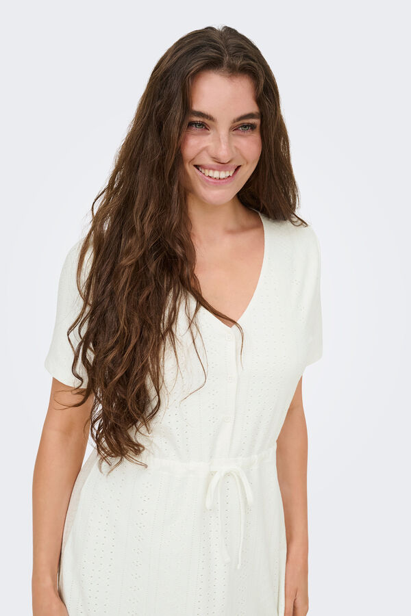 JDY Embroidered short dress white