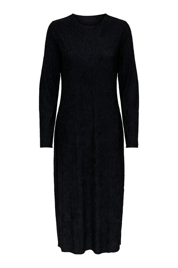 JDY Lang&auml;rmelig Midi-Kleid Schwarz