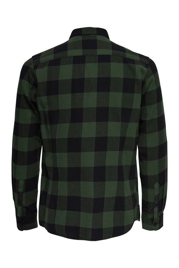 Only & Sons Camisa manga larga cuadros verde
