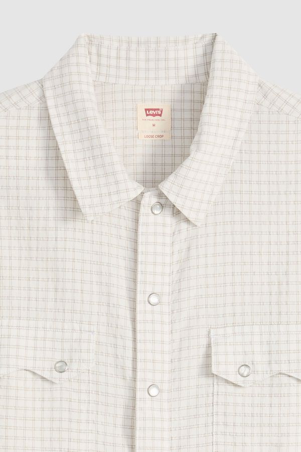 Levi's Camisa crop de manga corta blanco