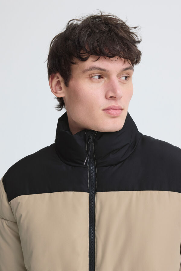 Blend Two-tone puffer jacket beige