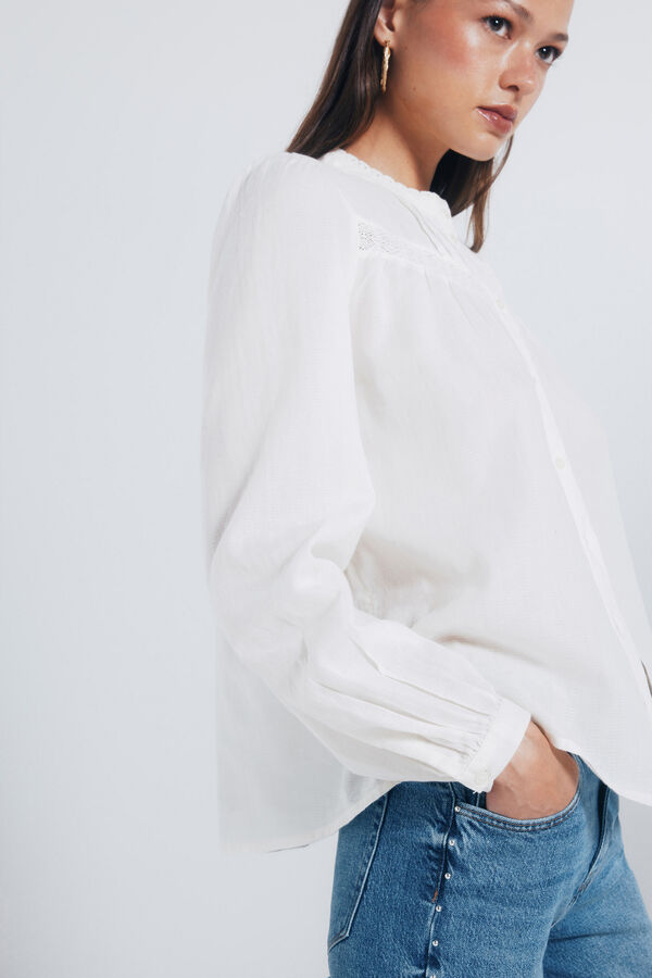 Springfield Cotton lace blouse nude