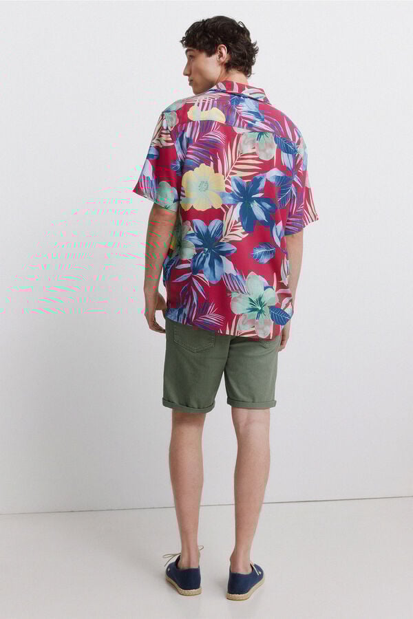 Springfield Washed 5-pocket slim fit Bermuda shorts green