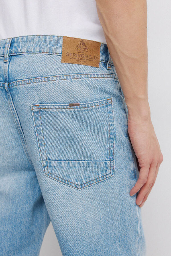 Springfield Light wash straight fit jeans blue