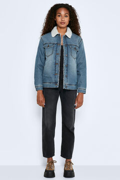 Springfield Denim jacket with faux shearling bluish