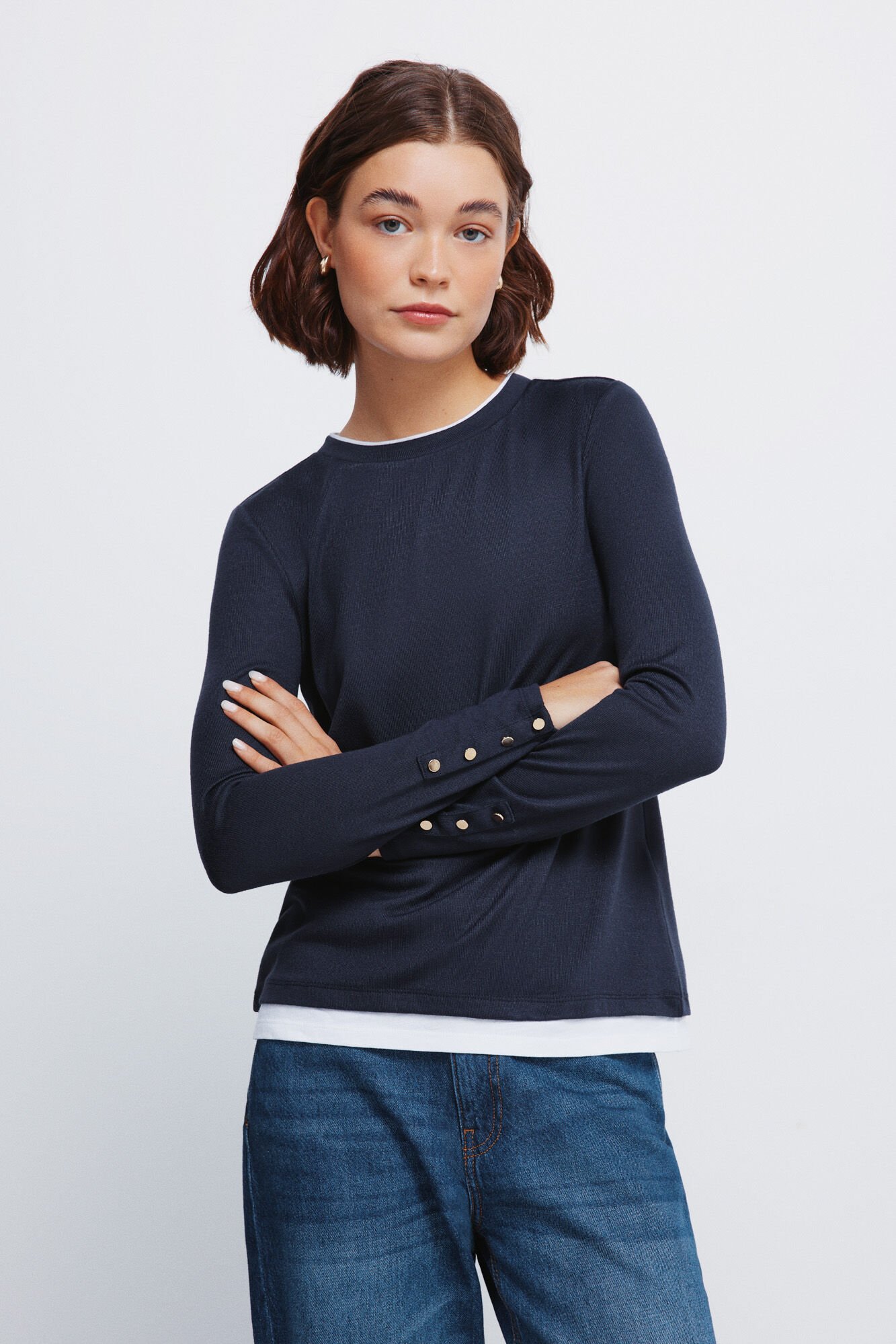 Springfield Soft touch double garment effect T T-shirt