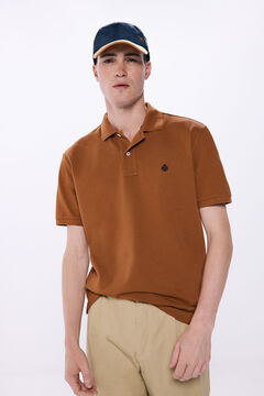 Springfield Regular fit basic piqué polo nijanse braon