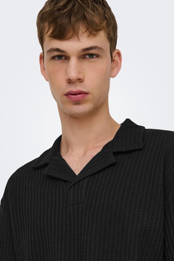 Only & Sons Cotton polo shirt Crna