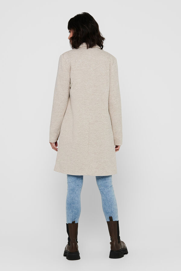 Only Sobretudo longo de pano cinzento