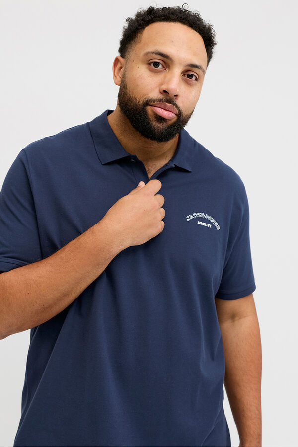 Jack & Jones PLUS Basic short sleeve polo shirt blue
