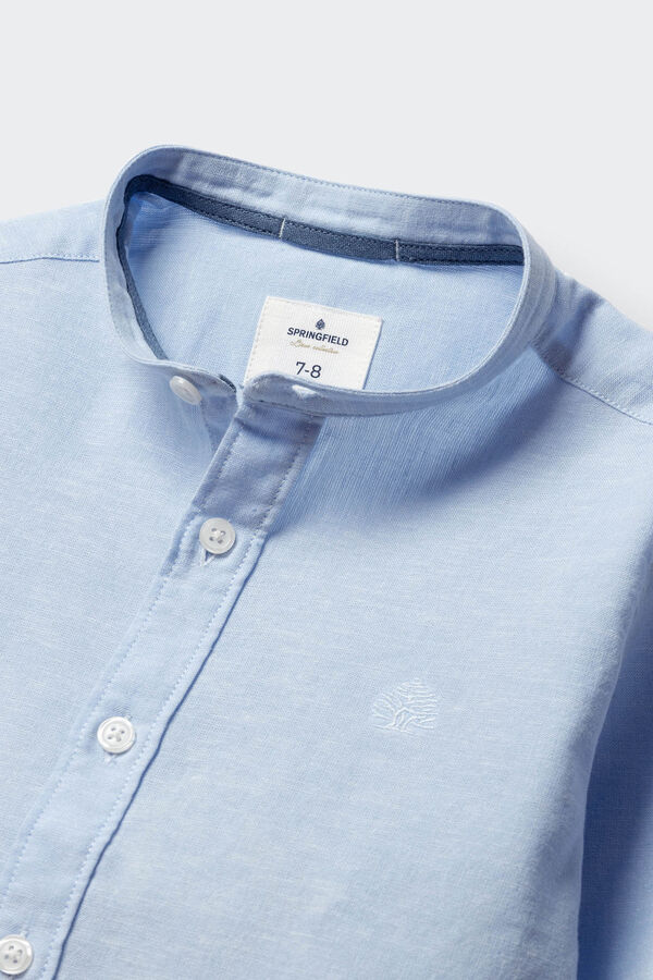 Springfield Kids Camisa de lino mao ni&ntilde;o azul