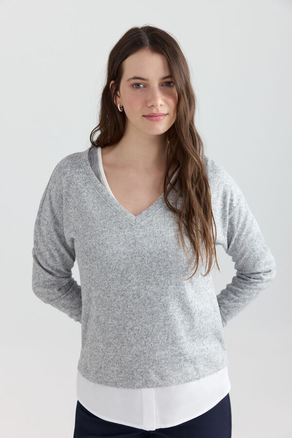 Springfield Two-tone basic T-shirt grey