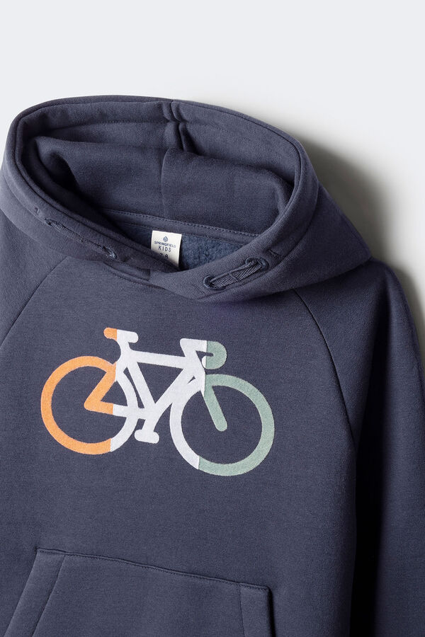 Springfield Kids Sudadera con capucha bici niño azul