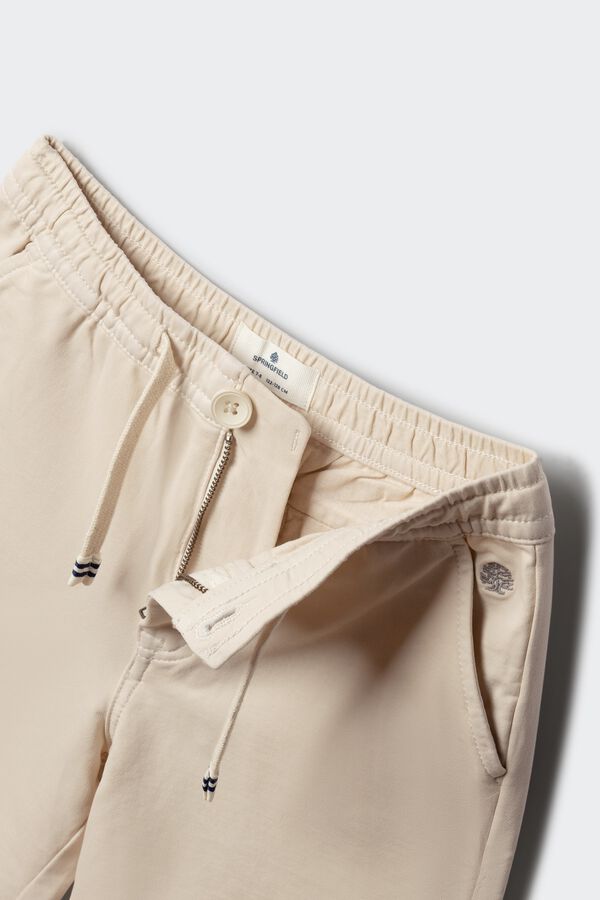 Springfield Kids Bermuda chino em malha para menino Caqui escuro