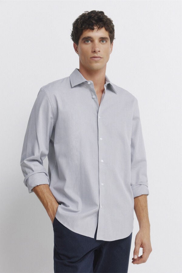Springfield Dress shirt with easy-care structure grey