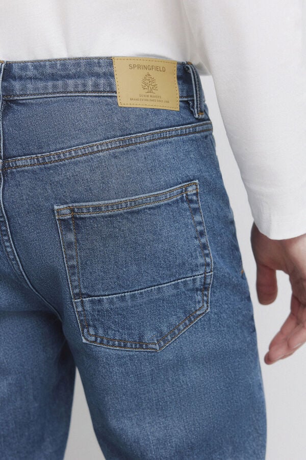 Springfield Medium dark wash slim fit jeans blue