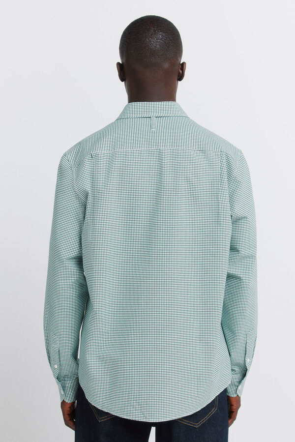 Springfield Oxford gingham print wrinkle free shirt green