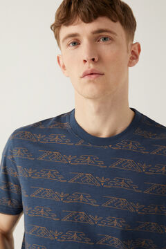 Springfield T-shirt aop &eacute;tnica marinho mistura