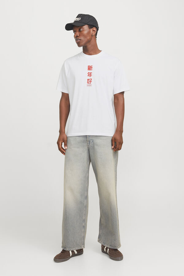 Jack & Jones Camiseta loose fit manga corta blanco