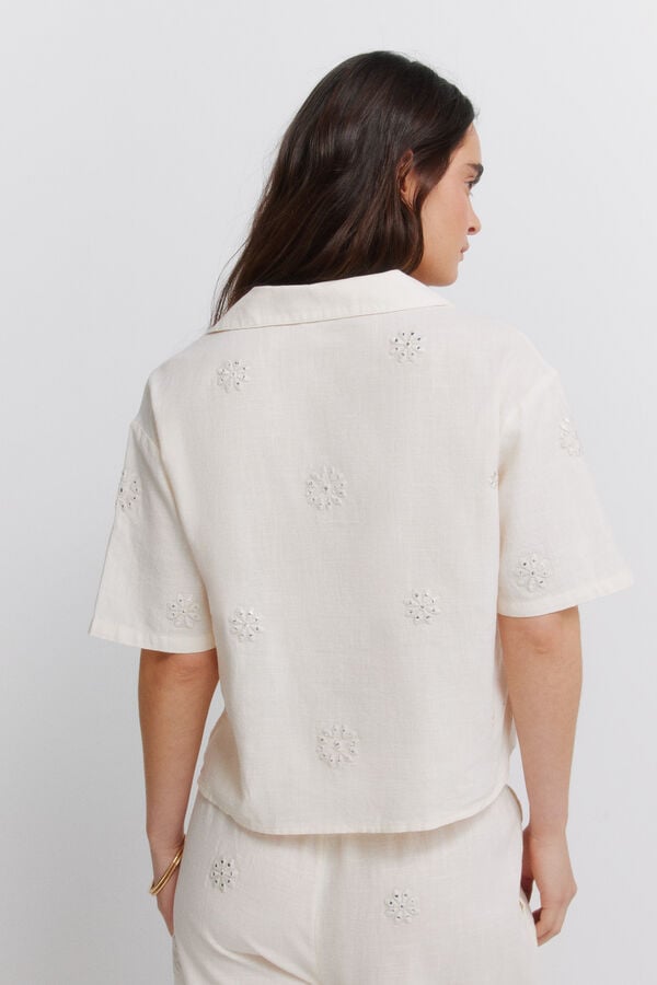 Springfield Embroidered short sleeve shirt nude