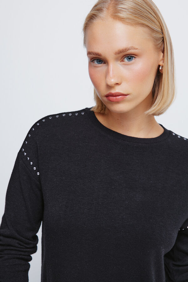 Springfield Jersey-Knit cut knit T-shirt black