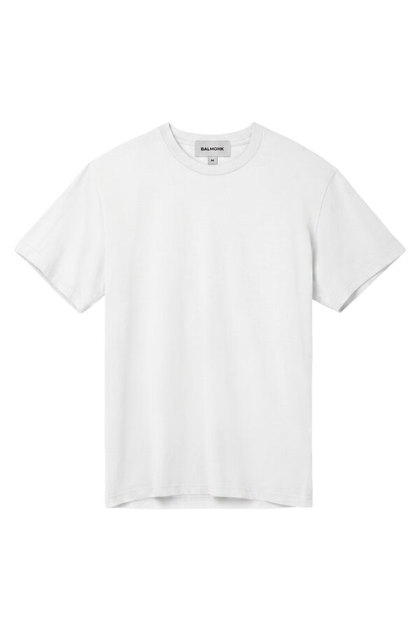 Balmohk T-shirt de manga curta b&aacute;sica branco