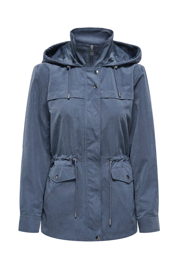 Only Short hooded parka blue
