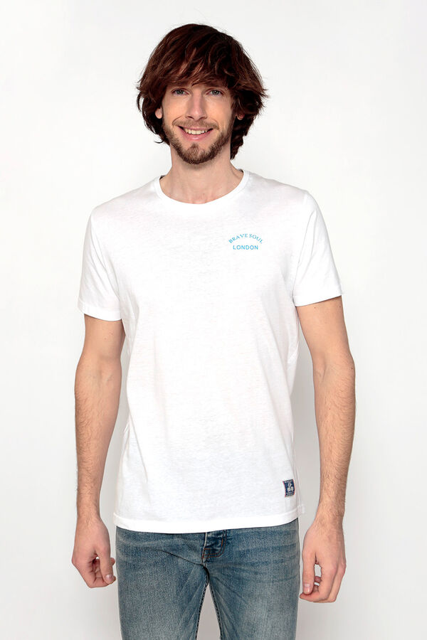 Springfield Kurzarm-Shirt Print  blanco