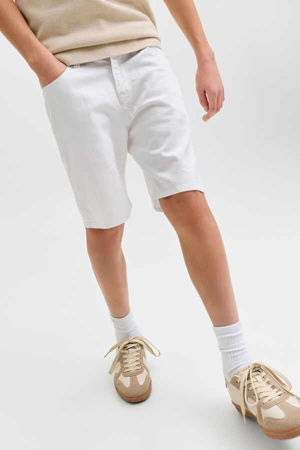 Jack & Jones Junior Bermuda denim regular b&aacute;sica blanco