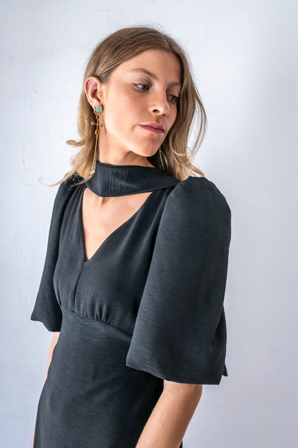 Cul Sac Vestido escote pico negro